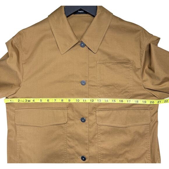 New THEORY Feather Chino Cropped Work Jacket Medium - Picture 11 of 14